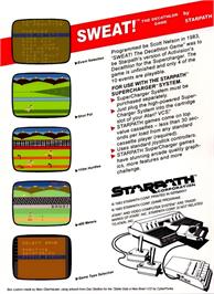 Box back cover for Sweat! - The Decathlon Game on the Atari 2600.