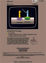 Box back cover for Swordfight on the Atari 2600.