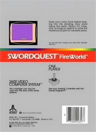 Box back cover for Swordquest - Fireworld on the Atari 2600.