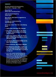 Box back cover for Sync on the Atari 2600.