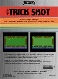 Box back cover for Trick Shot on the Atari 2600.