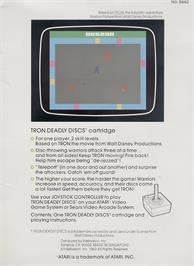 Box back cover for Tron - Deadly Discs on the Atari 2600.