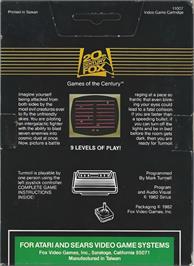Box back cover for Turmoil on the Atari 2600.