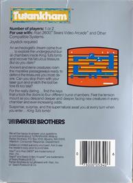 Box back cover for Tutankham on the Atari 2600.