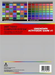 Box back cover for Unknown Activision Game #1 on the Atari 2600.