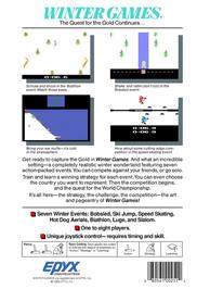 Box back cover for Winter Games on the Atari 2600.