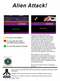 Box back cover for Xenophobe on the Atari 2600.