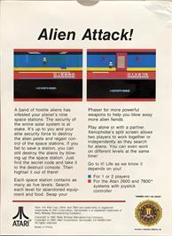 Box back cover for Xenophobe on the Atari 2600.