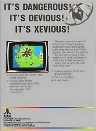 Box back cover for Xevious on the Atari 2600.