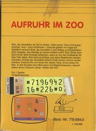 Box back cover for Zoo Fun on the Atari 2600.