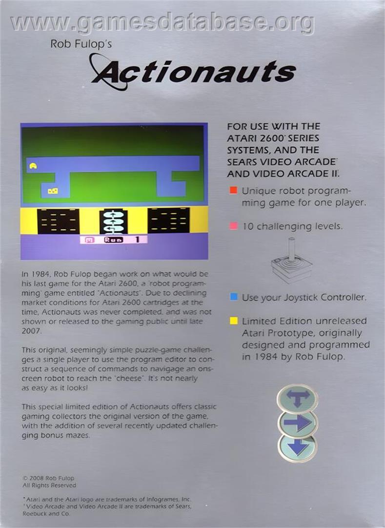 Actionauts - Atari 2600 - Artwork - Box Back