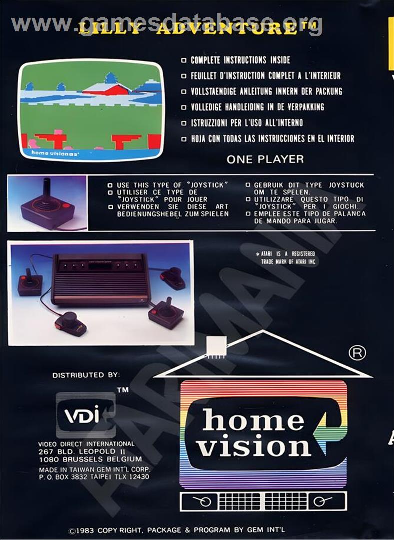 Alice's Abenteuer - Atari 2600 - Artwork - Box Back