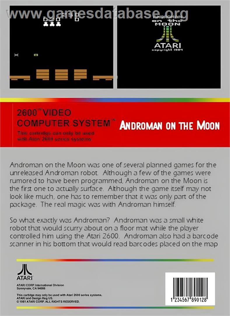 Androman On The Moon - Atari 2600 - Artwork - Box Back