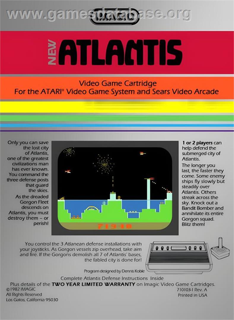 Atlantis 2 - Atari 2600 - Artwork - Box Back