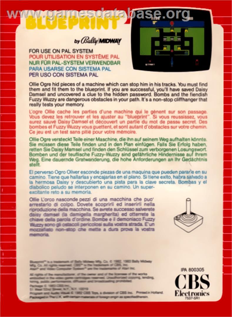 Blue Print - Atari 2600 - Artwork - Box Back