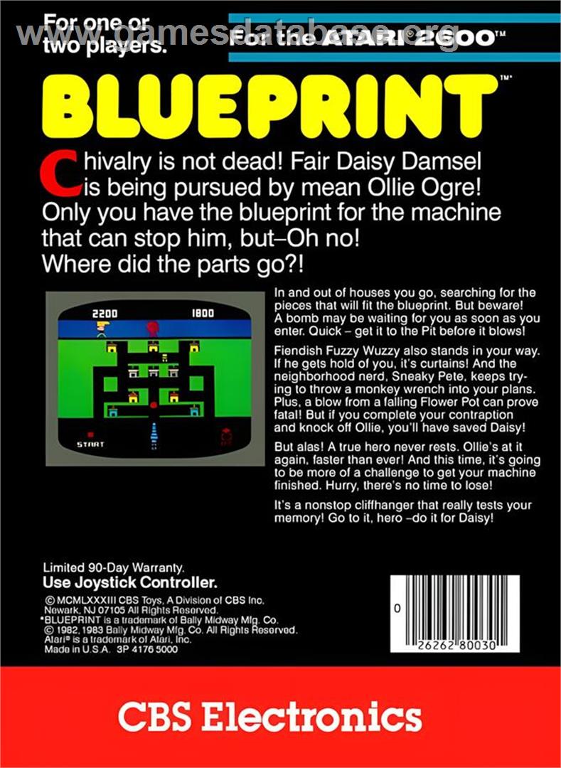 Blueprint - Atari 2600 - Artwork - Box Back