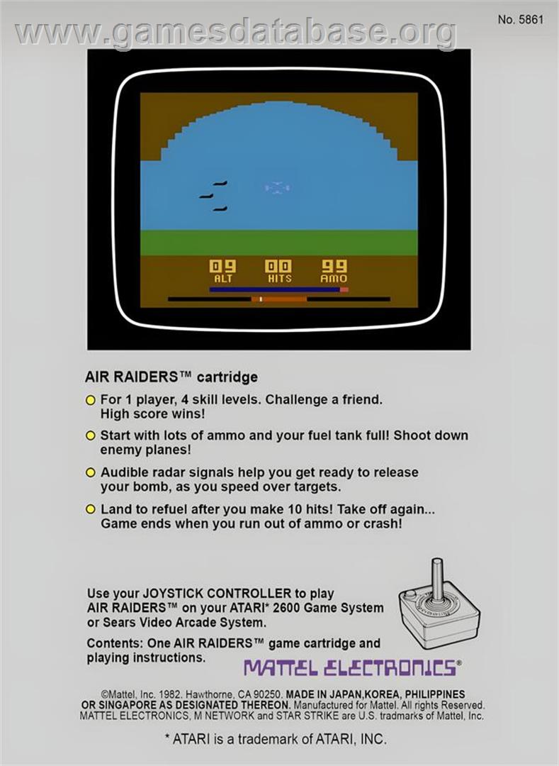 Bogey Blaster - Atari 2600 - Artwork - Box Back