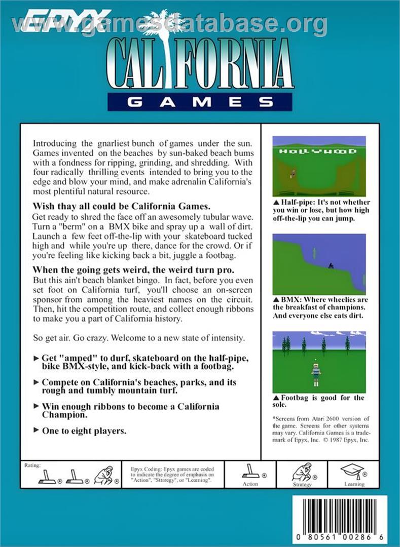 California Games - Atari 2600 - Artwork - Box Back