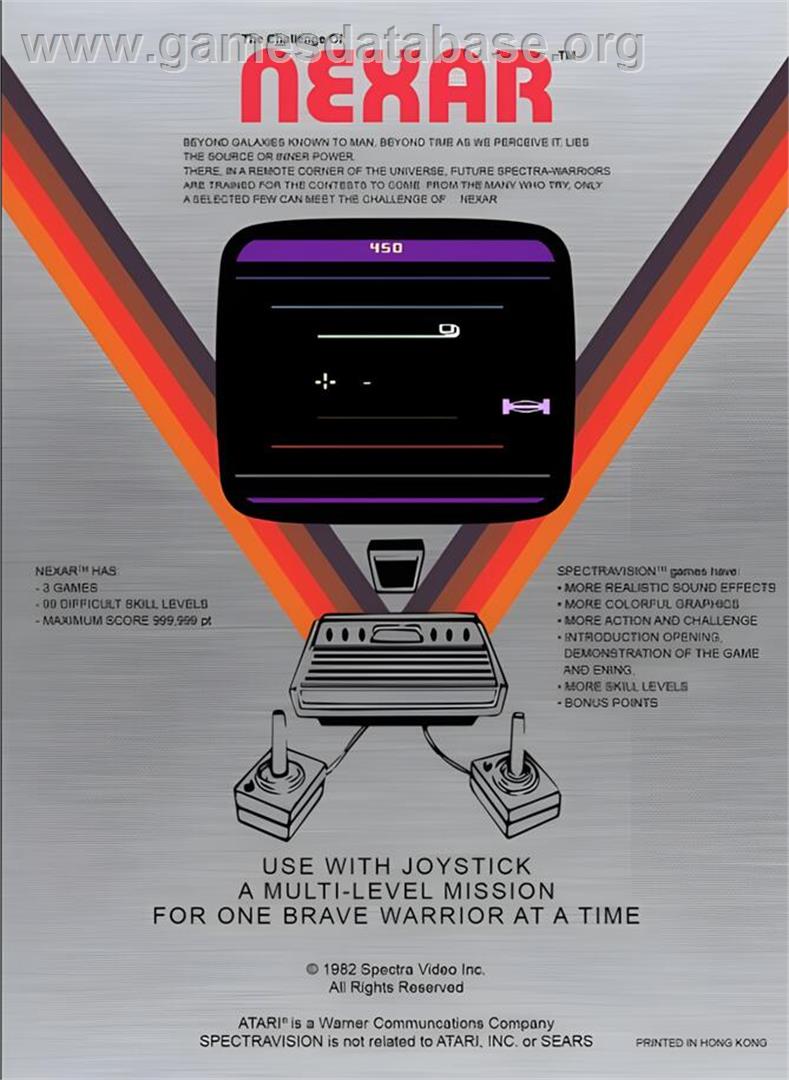 Challenge Of Nexar, The - Atari 2600 - Artwork - Box Back