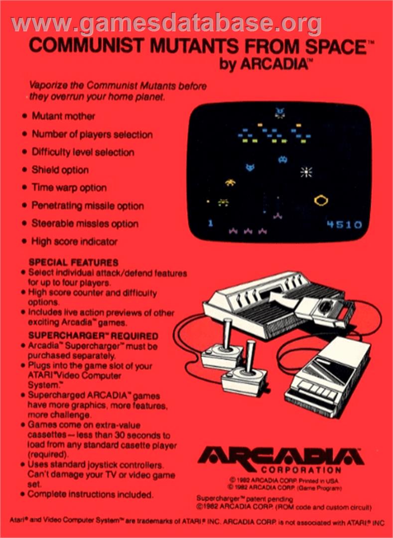 Communist Mutants from Space - Atari 2600 - Artwork - Box Back