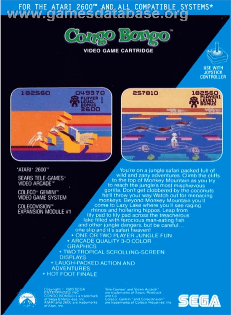 Congo Bongo - Atari 2600 - Artwork - Box Back