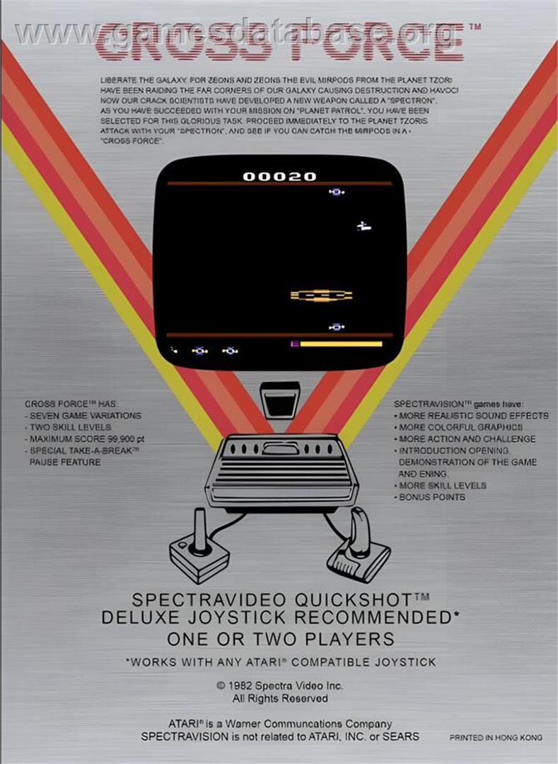 Cross Force - Atari 2600 - Artwork - Box Back