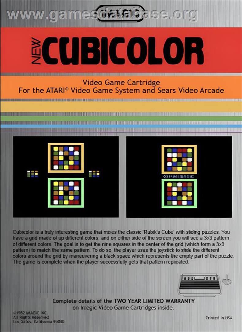 Cubicolor - Atari 2600 - Artwork - Box Back