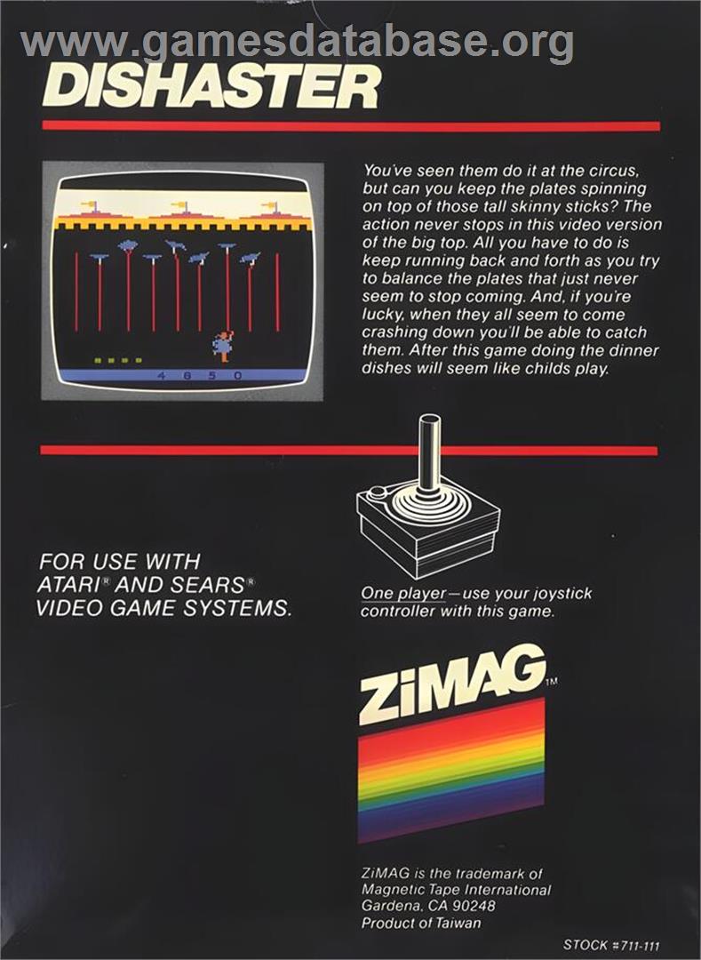 Dancing Plate - Atari 2600 - Artwork - Box Back