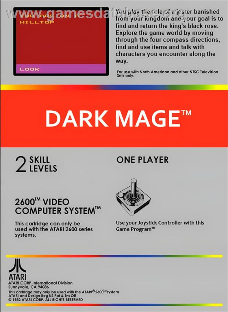 Dark Mage - Atari 2600 - Artwork - Box Back