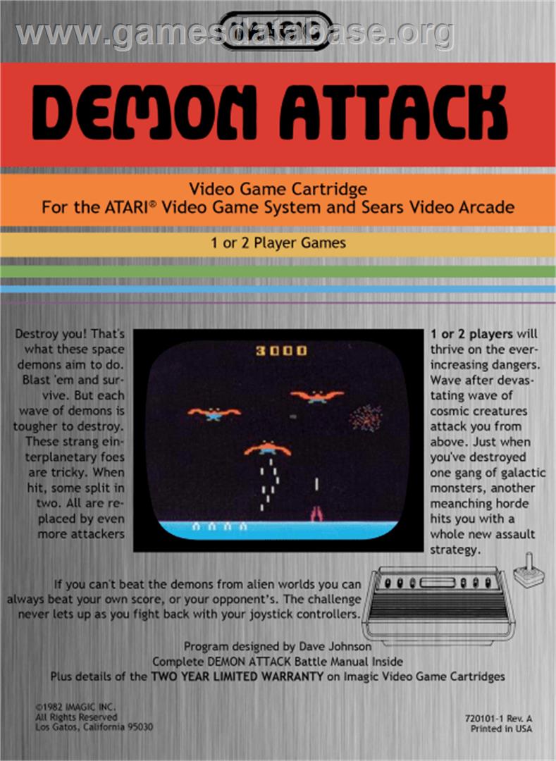 Demon Attack - Atari 2600 - Artwork - Box Back