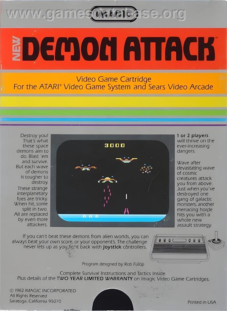 Demon Attack - Atari 2600 - Artwork - Box Back