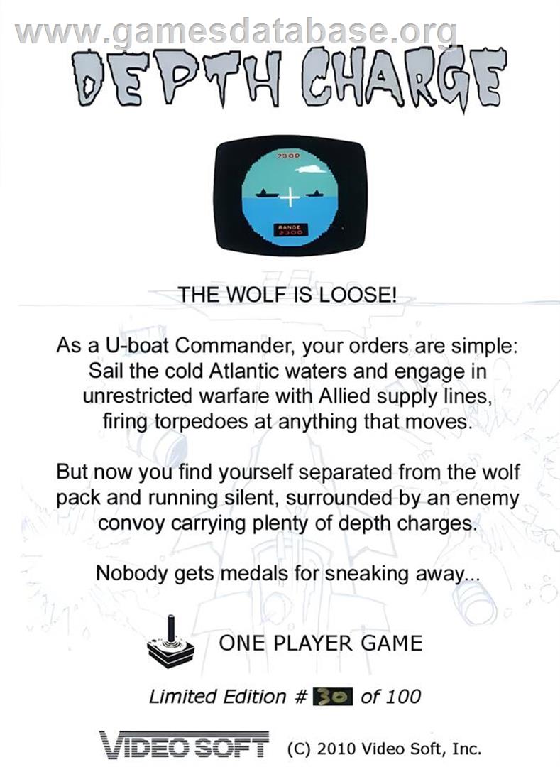 Depth Charge - Atari 2600 - Artwork - Box Back