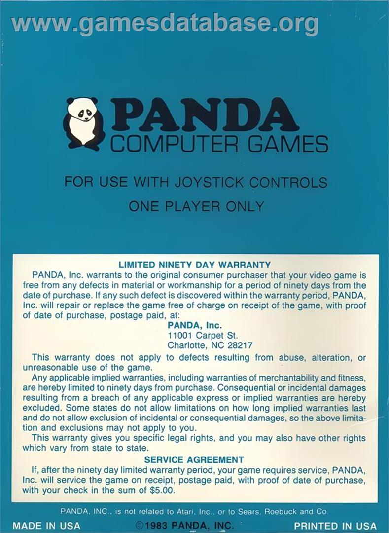 Dice Puzzle - Atari 2600 - Artwork - Box Back