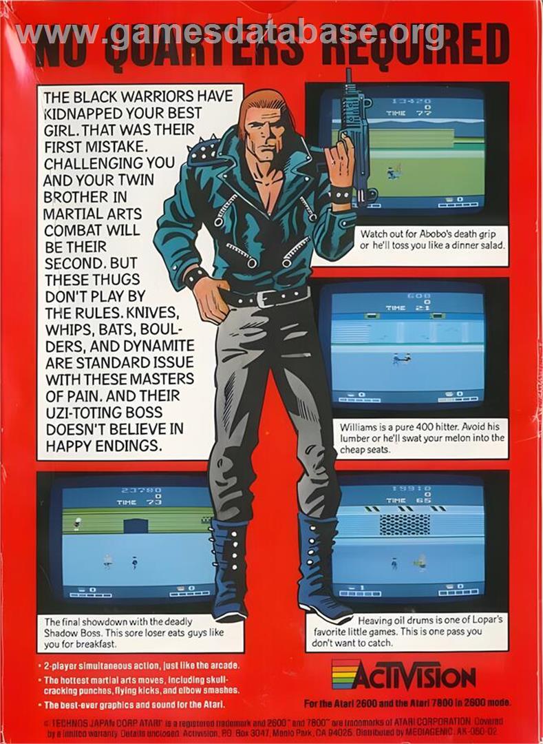 Double Dragon - Atari 2600 - Artwork - Box Back