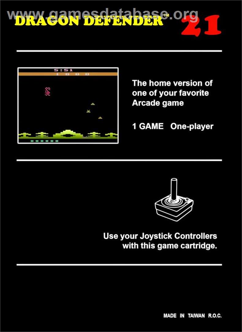 Dragon Defender - Atari 2600 - Artwork - Box Back