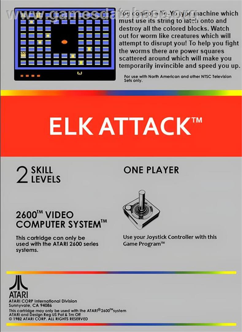Elk Attack - Atari 2600 - Artwork - Box Back