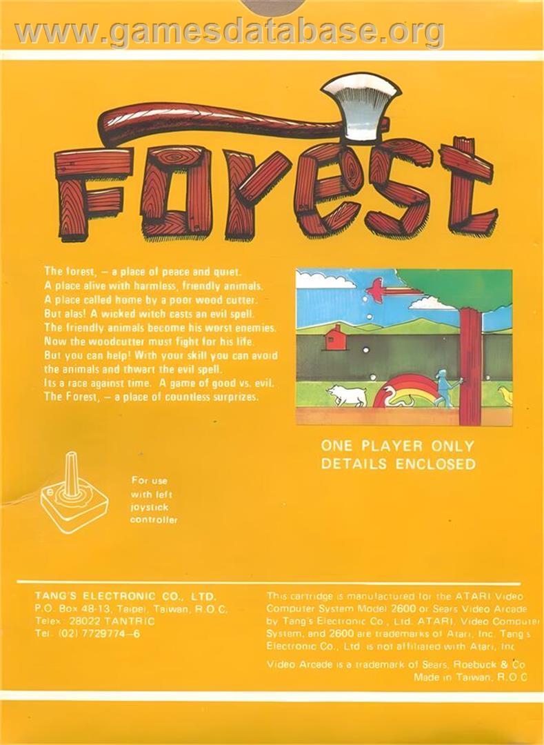 Forest - Atari 2600 - Artwork - Box Back