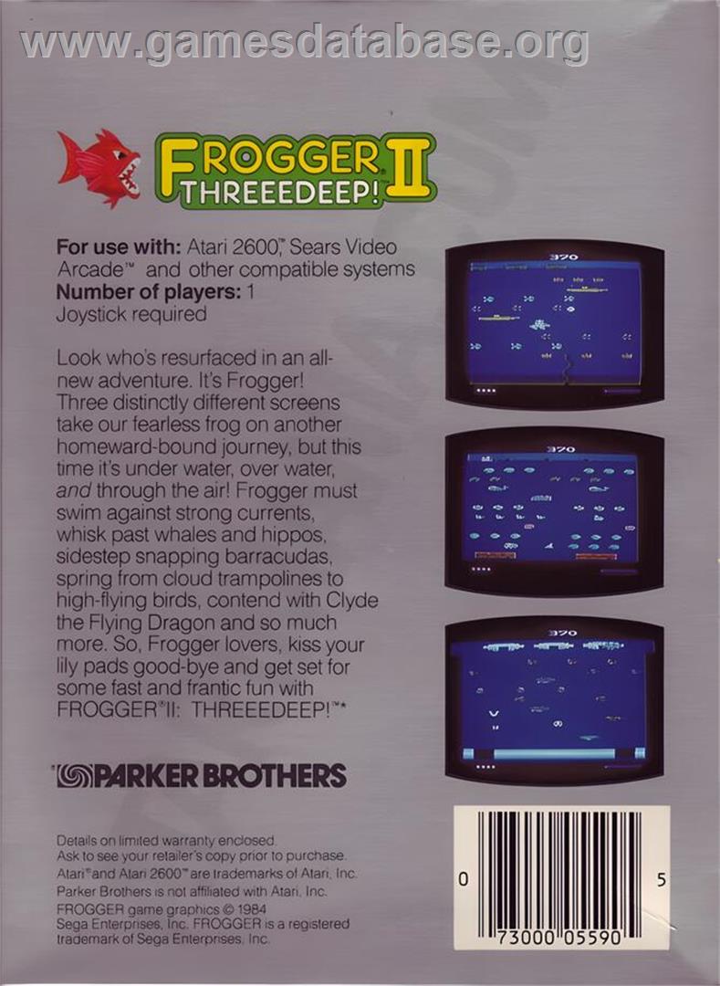 Frogger 2 - Threeedeep! - Atari 2600 - Artwork - Box Back