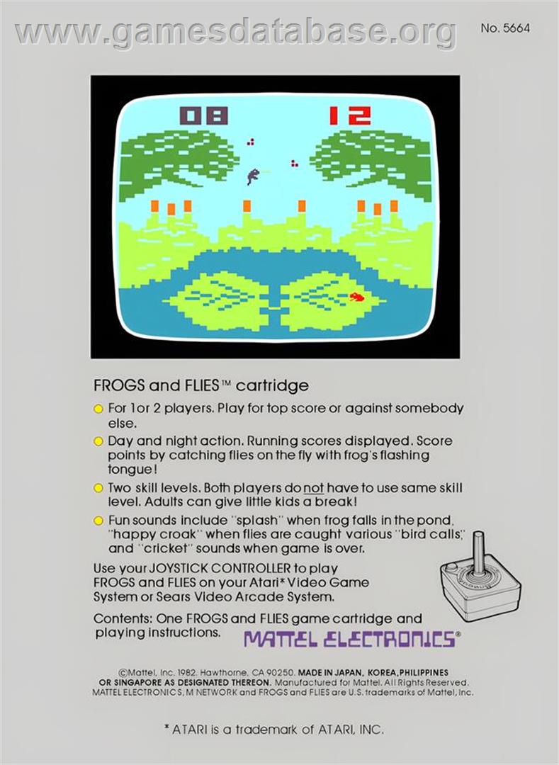 Frogs And Flies - Atari 2600 - Artwork - Box Back