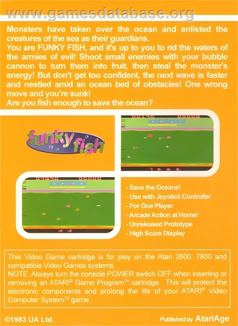 Funky Fish - Atari 2600 - Artwork - Box Back