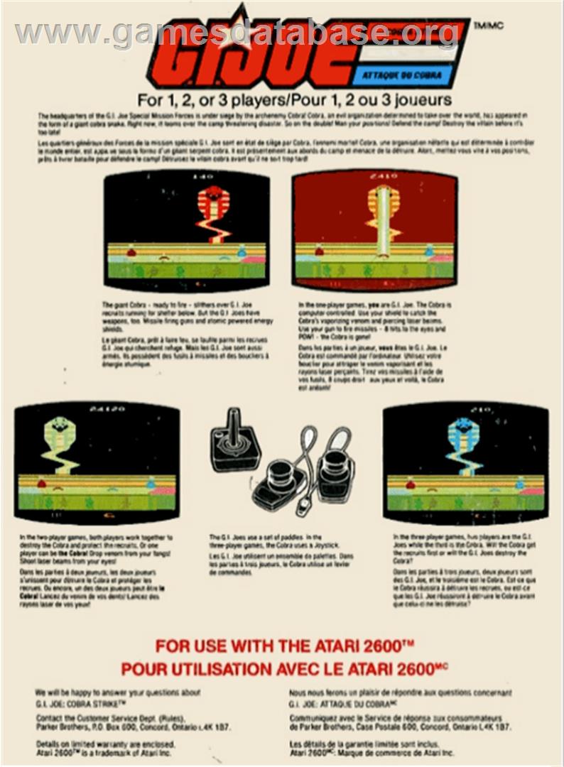 G.I. Joe: Cobra Strike - Atari 2600 - Artwork - Box Back