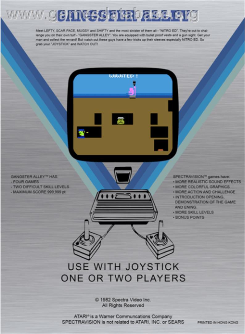 Gangster Alley - Atari 2600 - Artwork - Box Back