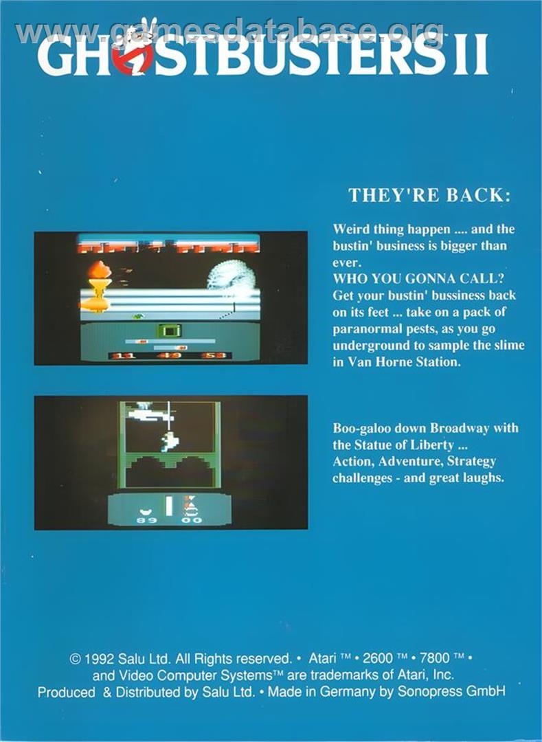 Ghostbusters 2 - Atari 2600 - Artwork - Box Back