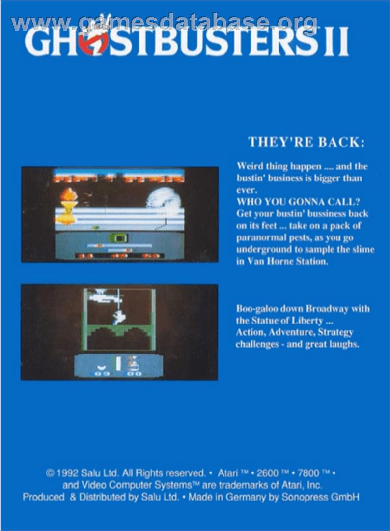Ghostbusters II - Atari 2600 - Artwork - Box Back