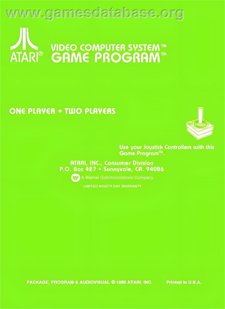 Golf - Atari 2600 - Artwork - Box Back