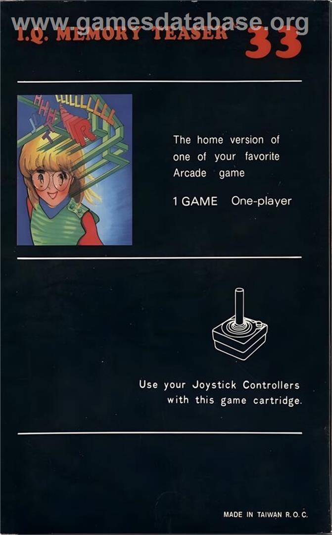 I.q. Memory Teaser - Atari 2600 - Artwork - Box Back