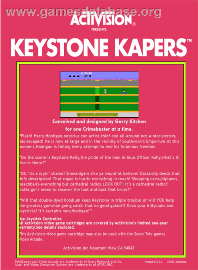 Keystone Kapers - Atari 2600 - Artwork - Box Back