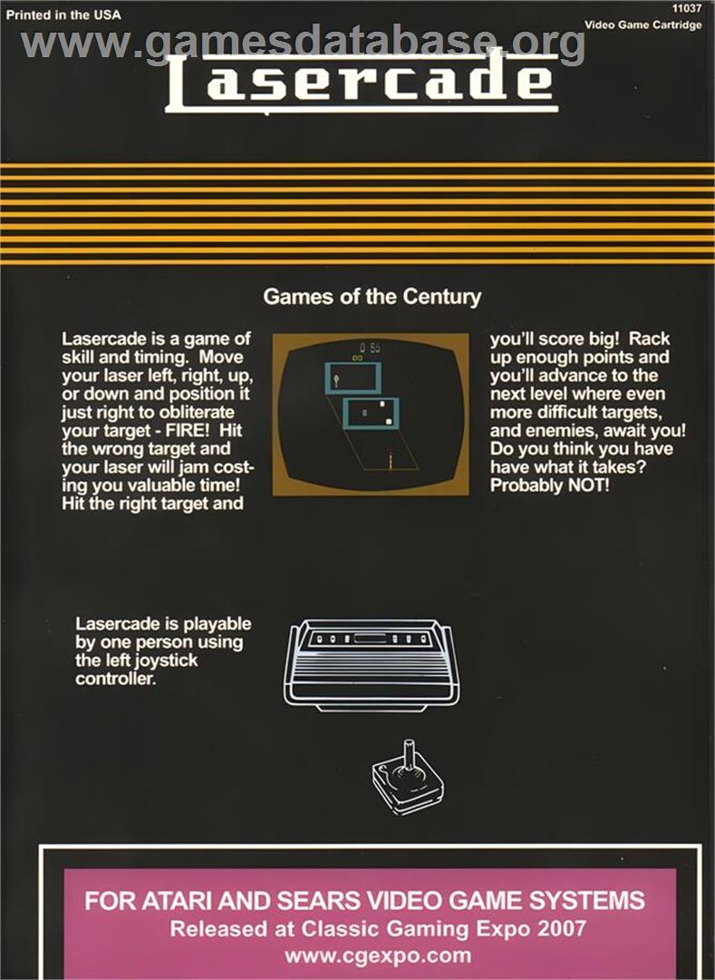 Lasercade - Atari 2600 - Artwork - Box Back