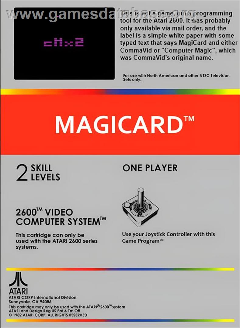 Magicard - Atari 2600 - Artwork - Box Back