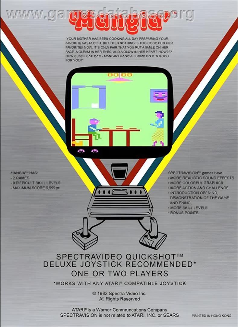 Mangia' - Atari 2600 - Artwork - Box Back